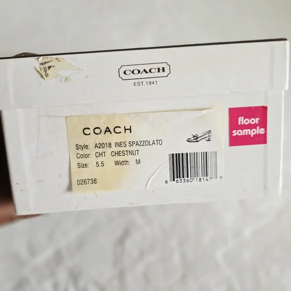 S.  O.  L   D.   Brown Coach Block Heel Loafers size 5.5 - Picture 8 of 9